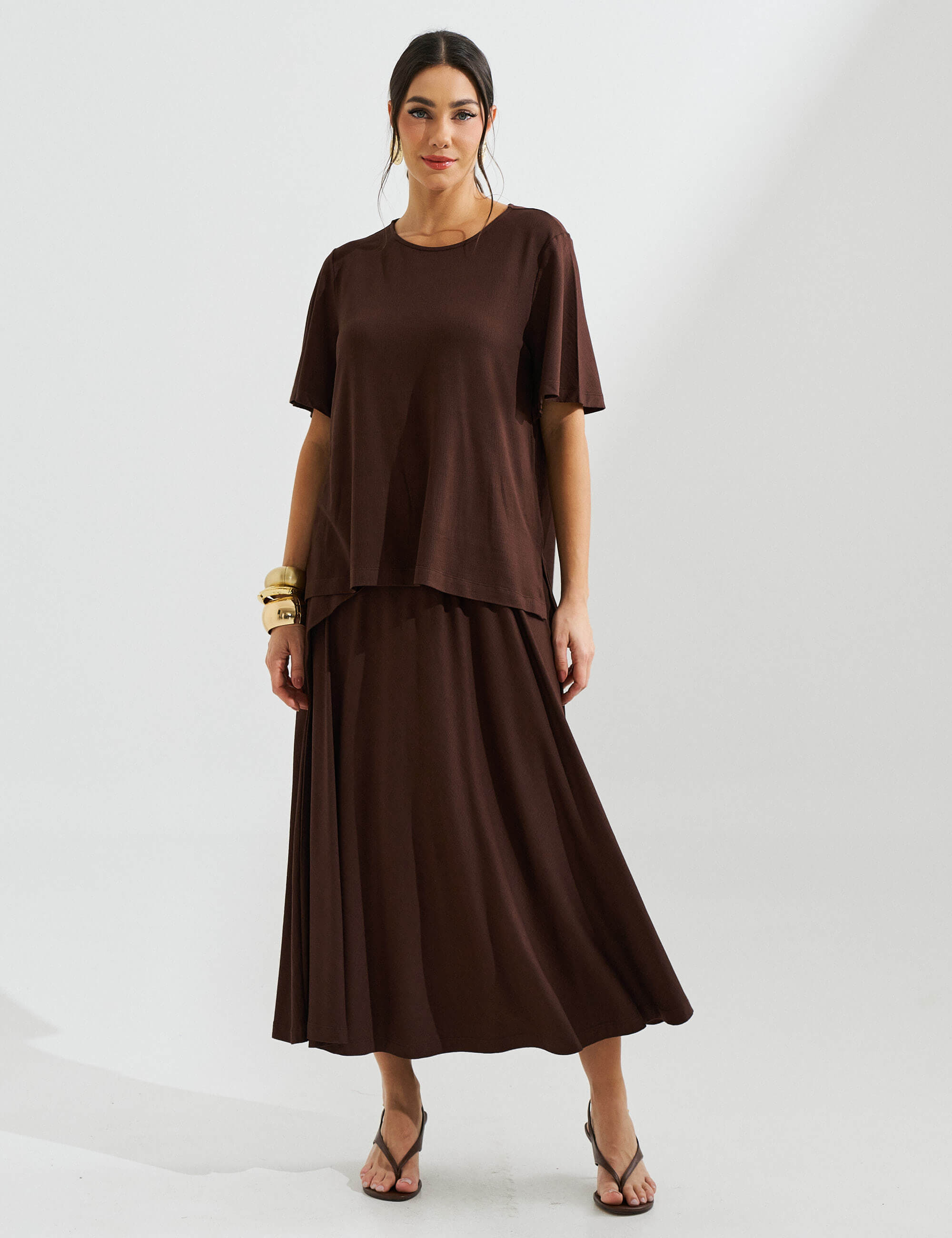 Conjunto Vicenza Eudine Marrom Natureza