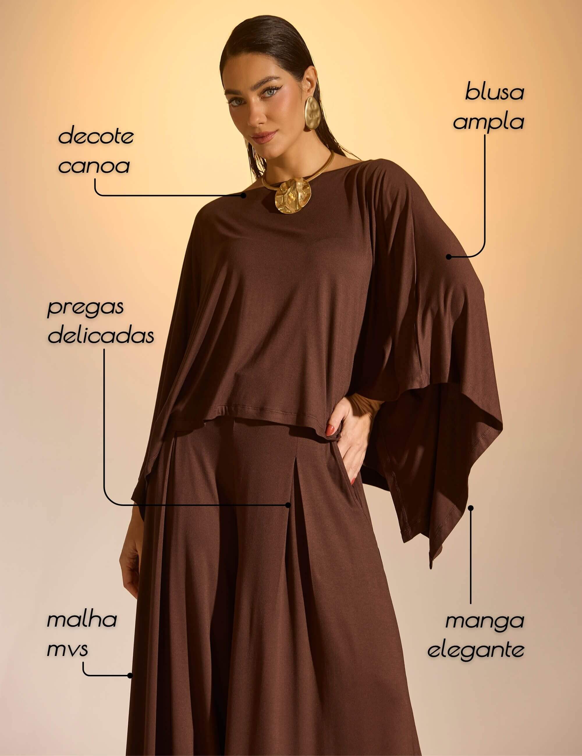Conjunto Fiorela Marrom Natureza