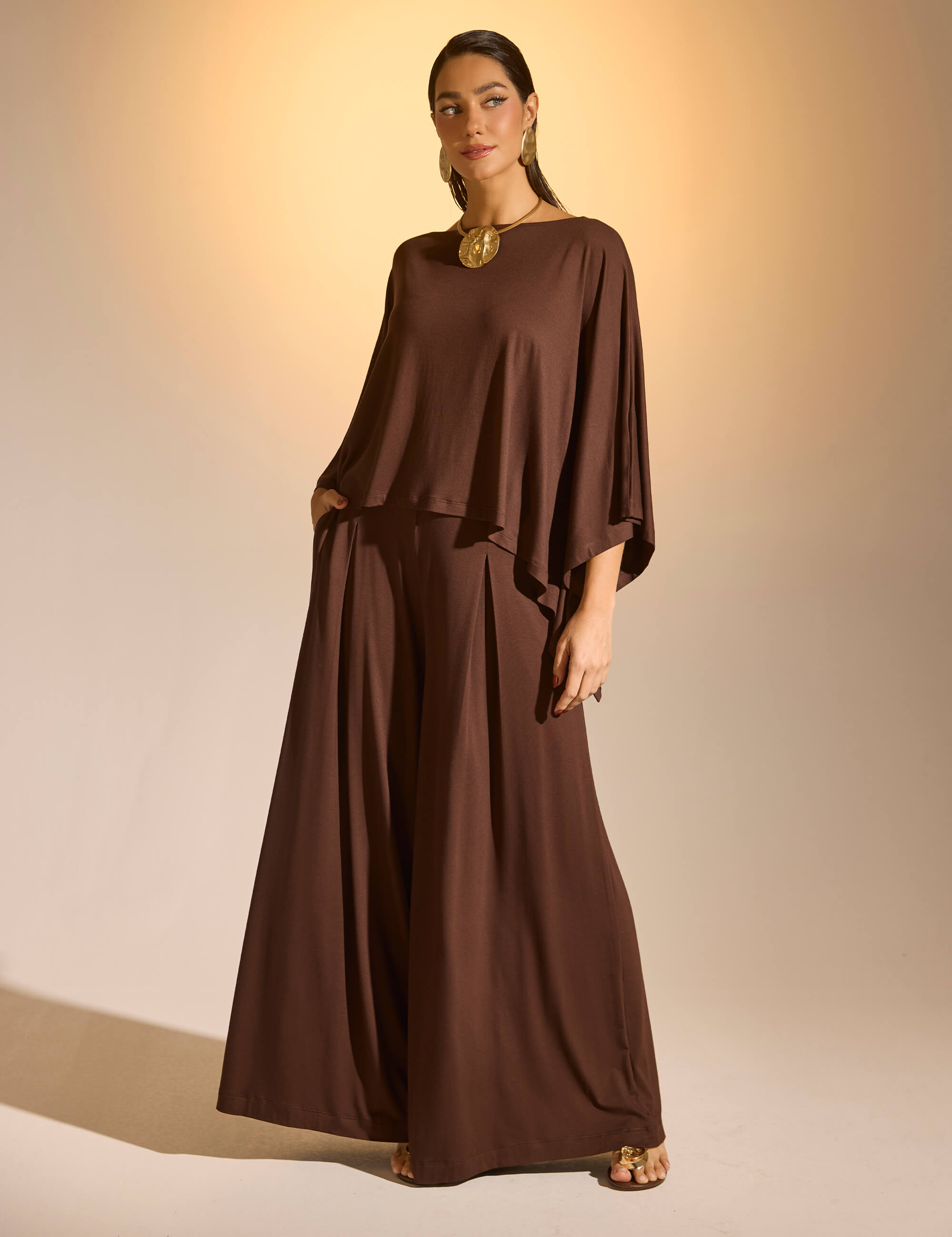 Conjunto Fiorela Marrom Natureza