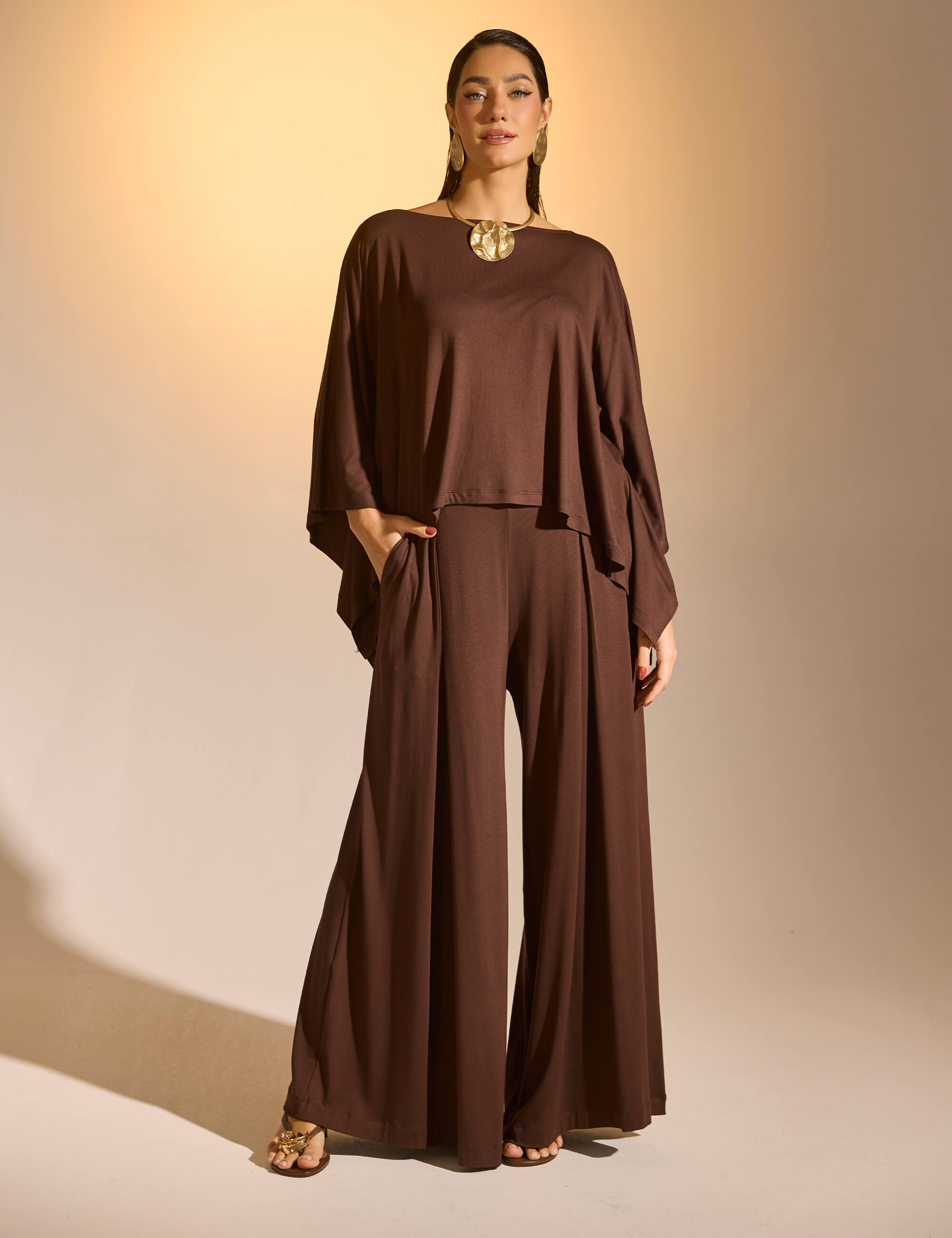 Conjunto Fiorela Marrom Natureza