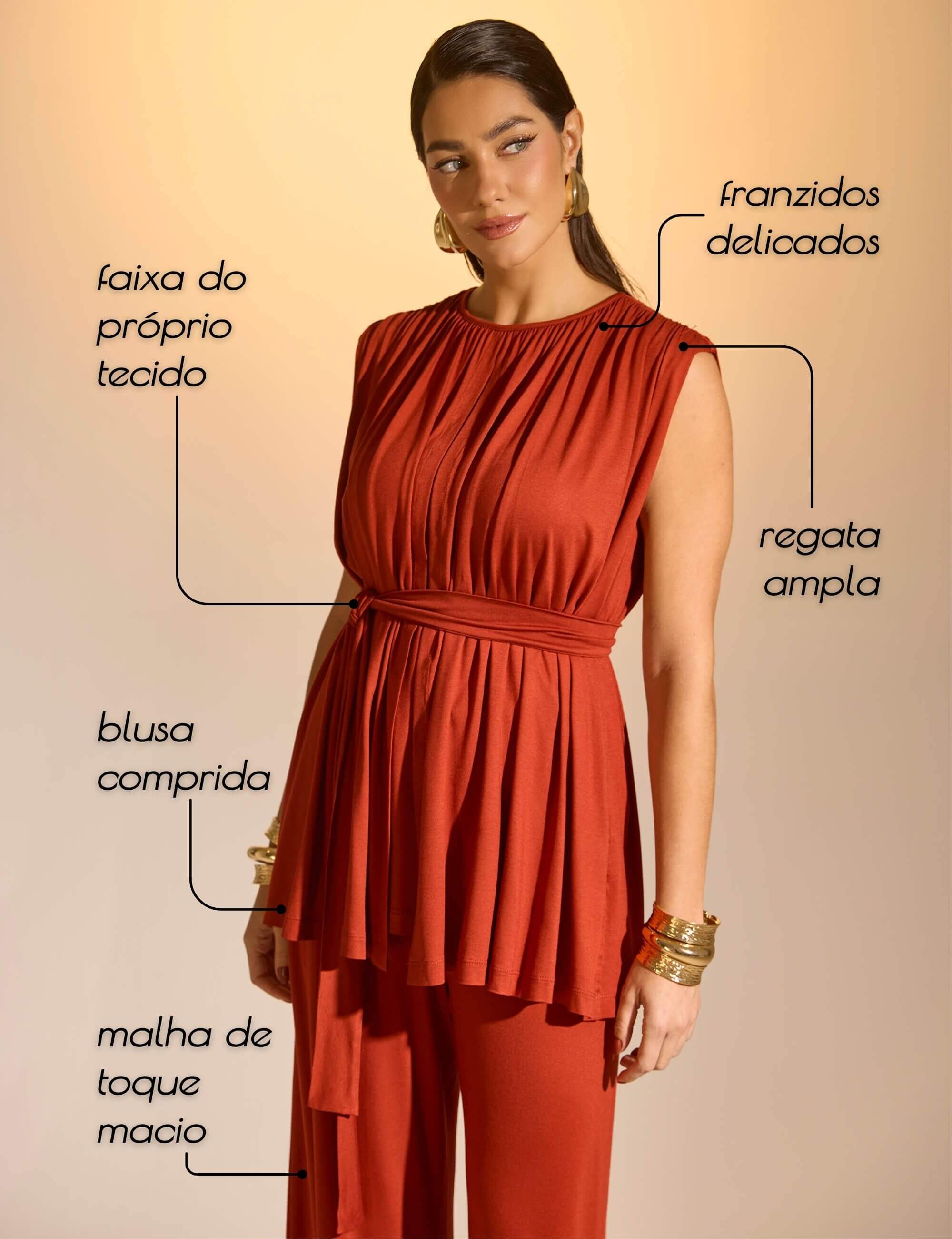 Conjunto Francine Marrom Galápagos