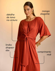 Vestido Vicenza Felicia Marrom Galápagos