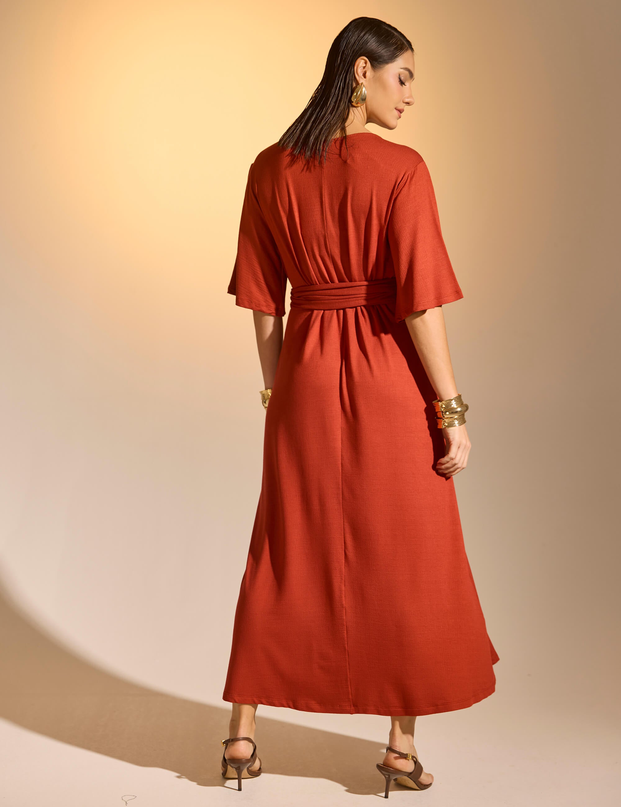 Vestido Vicenza Felicia Marrom Galápagos