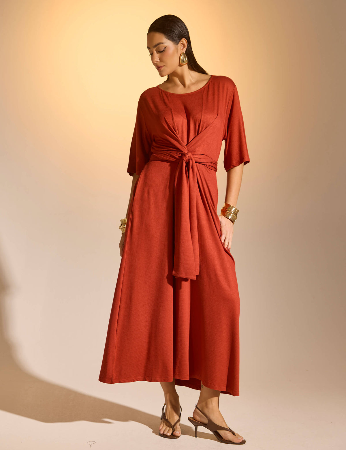 Vestido Vicenza Felicia Marrom Galápagos