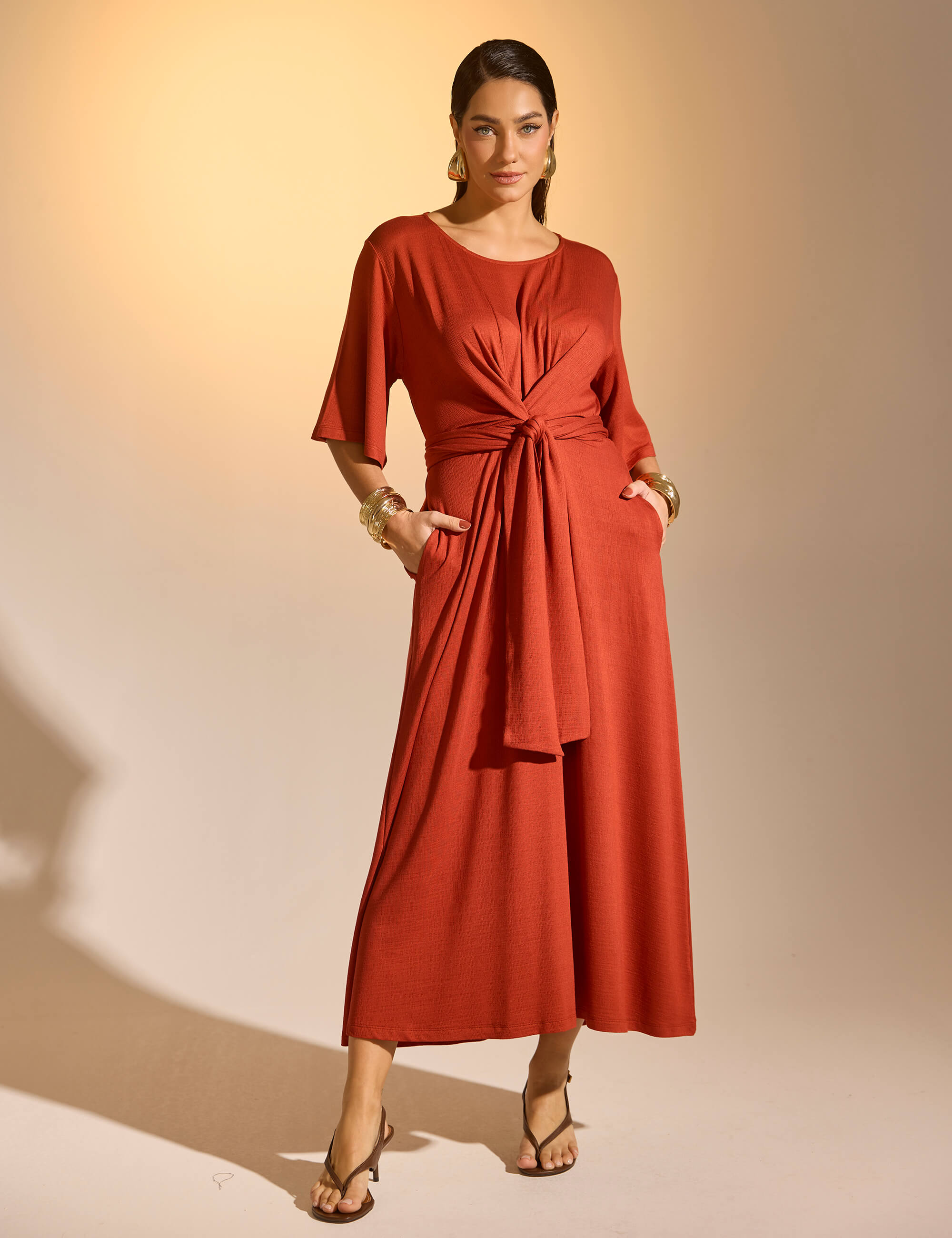 Vestido Vicenza Felicia Marrom Galápagos