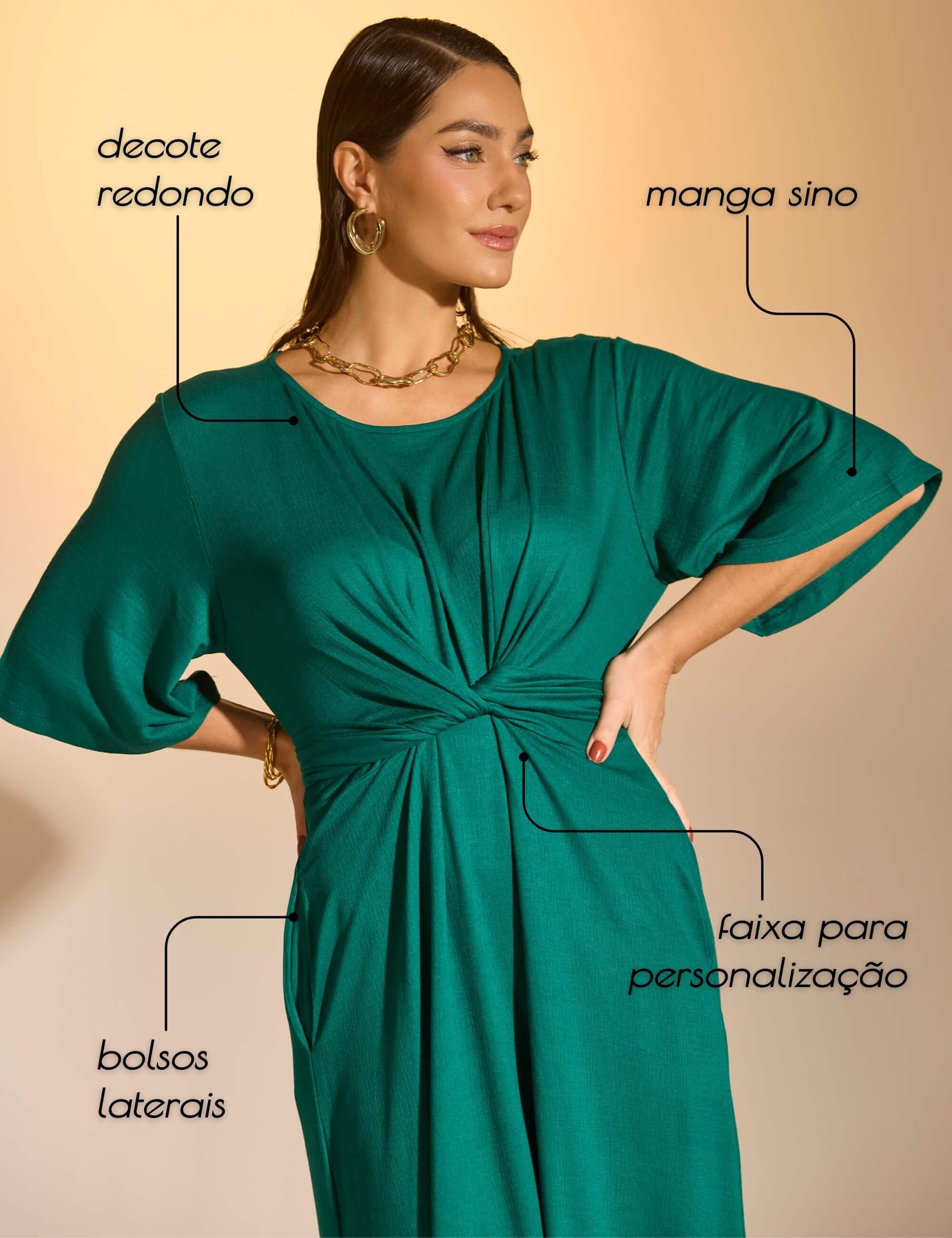 Vestido Vicenza Felicia Verde Castanheira