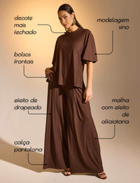 Conjunto Marbella Farah Marrom Natureza
