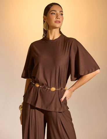 Conjunto Marbella Farah Marrom Natureza