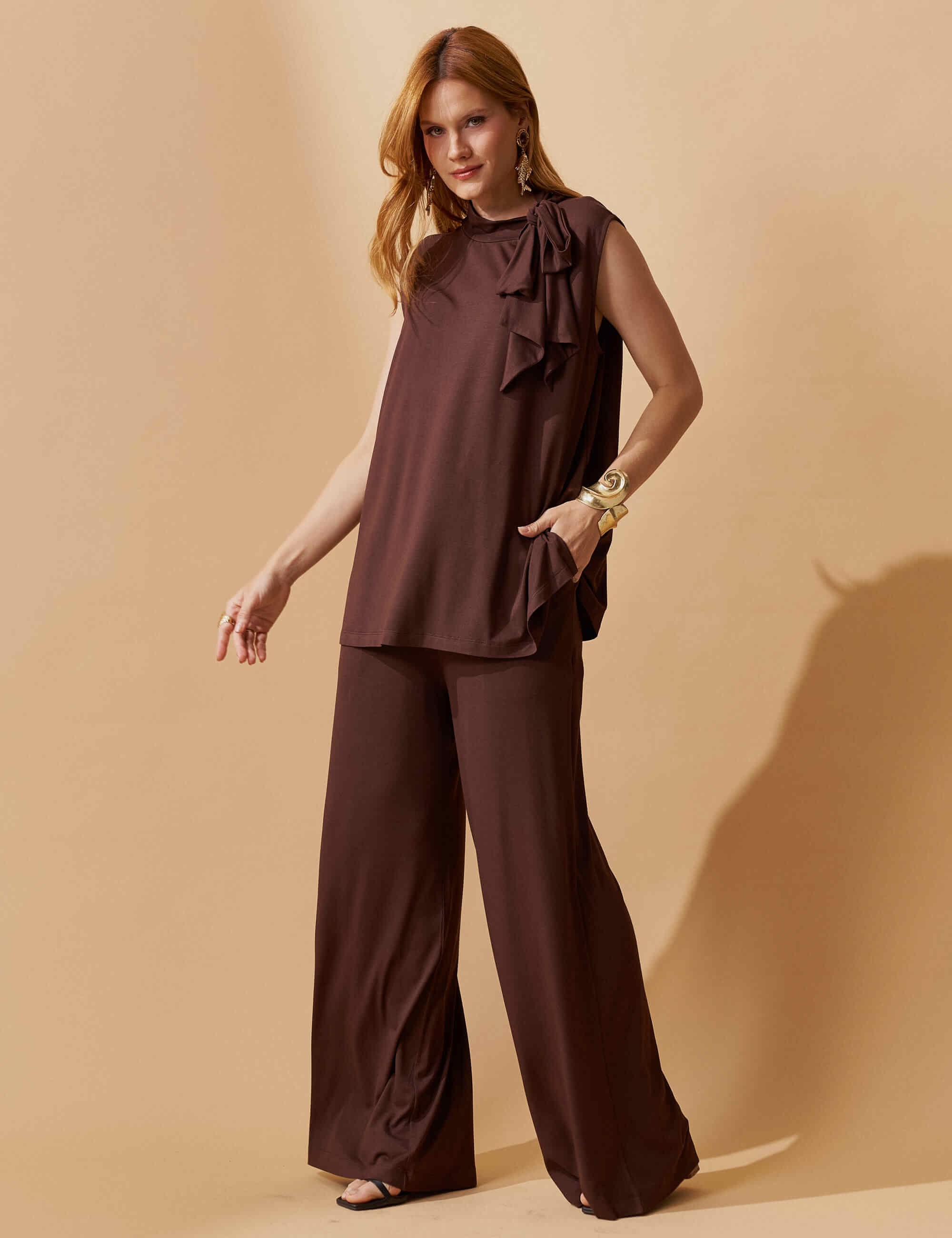 Conjunto Gertude Marrom Natureza