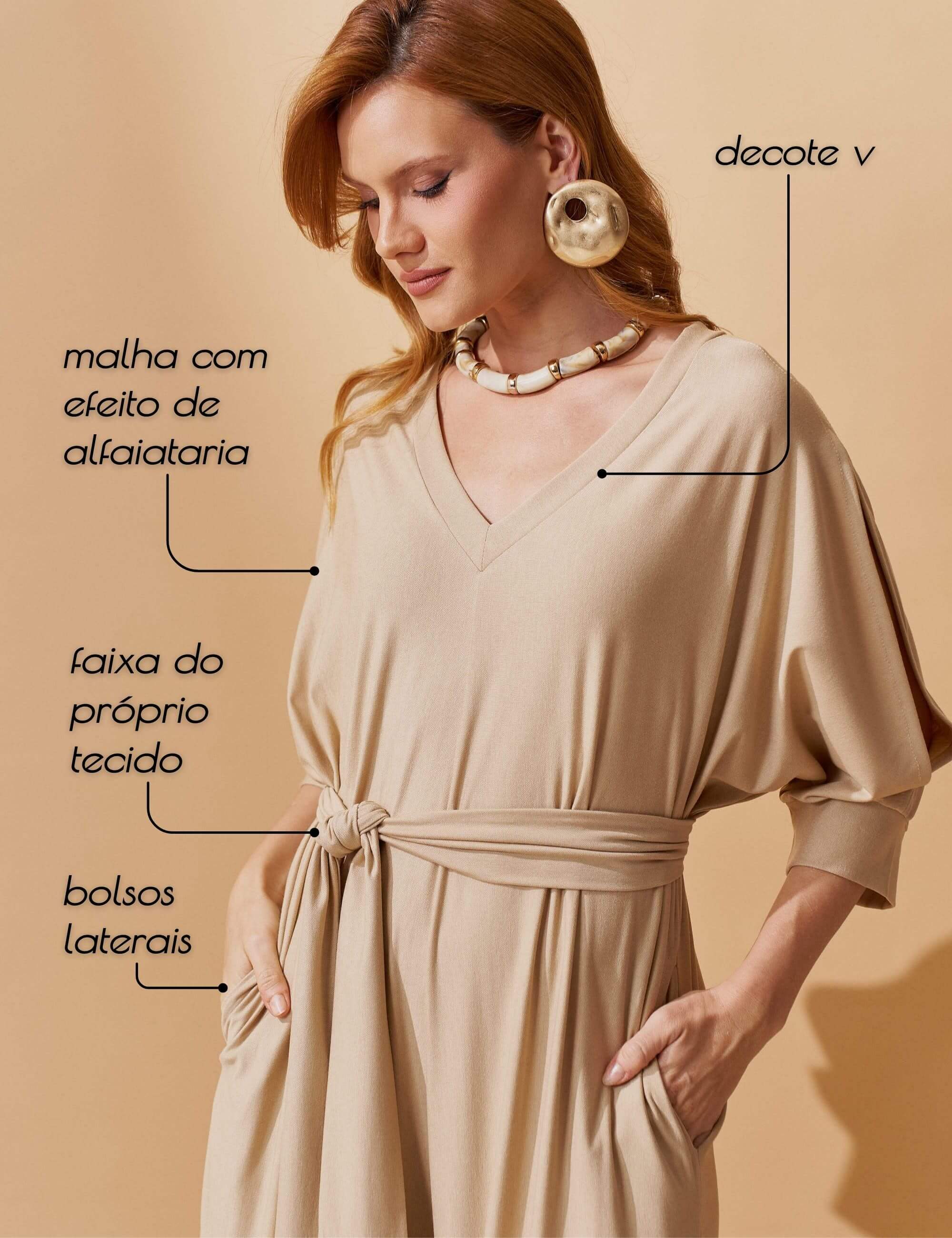 Macacão Marbella Glora Bege MPB