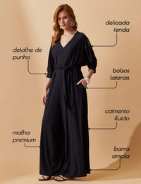 Macacão Marbella  Glora Preto