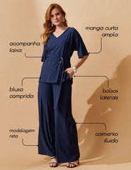 Conjunto Marbella Goldi Azul Marinho