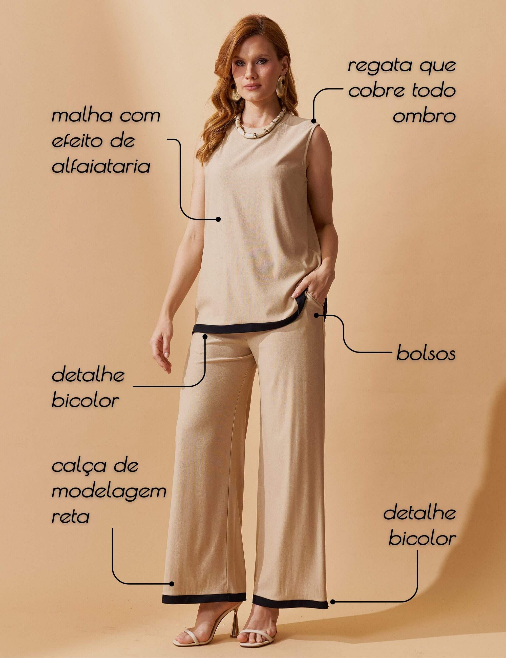 Conjunto Marbella Glenice Bege MPB