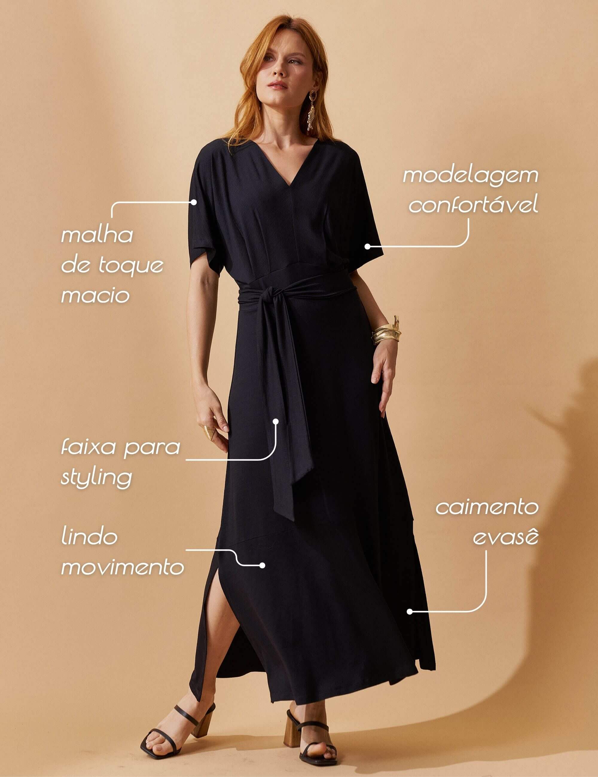 Vestido Vicenza Gomer Preto
