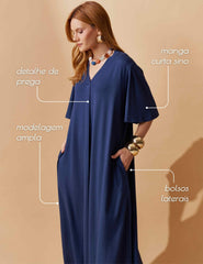 Vestido Vicenza Geralda Azul Marinho
