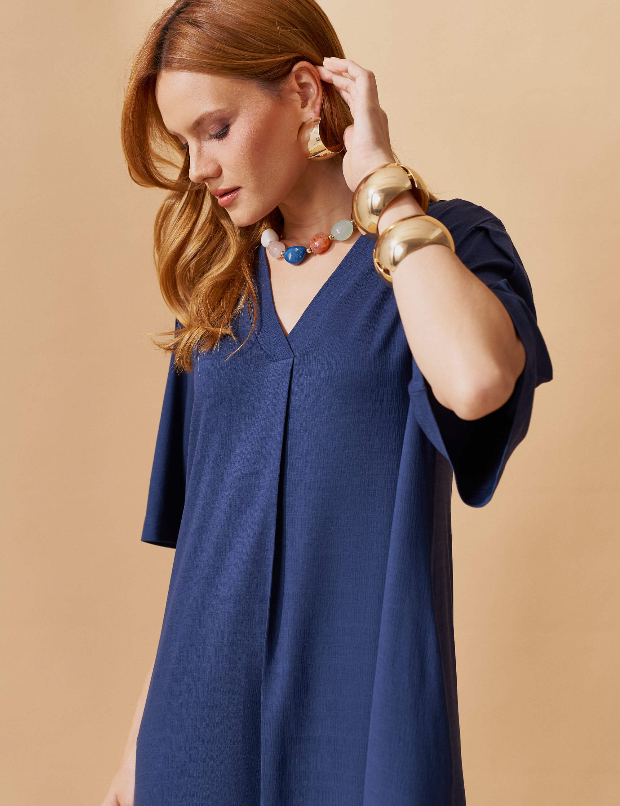 Vestido Vicenza Geralda Azul Marinho