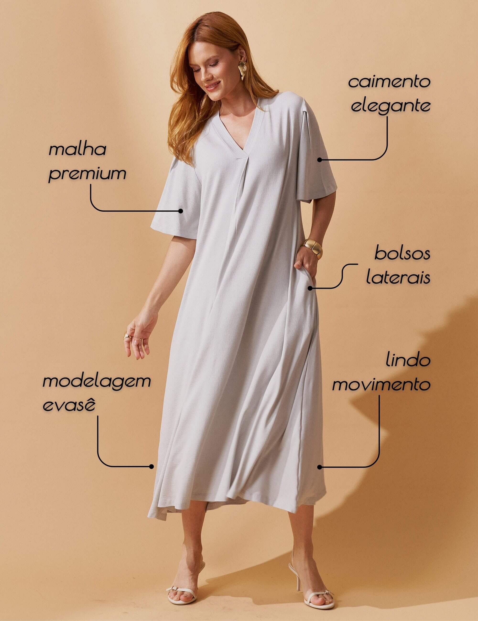 Vestido Vicenza Geralda Gelo