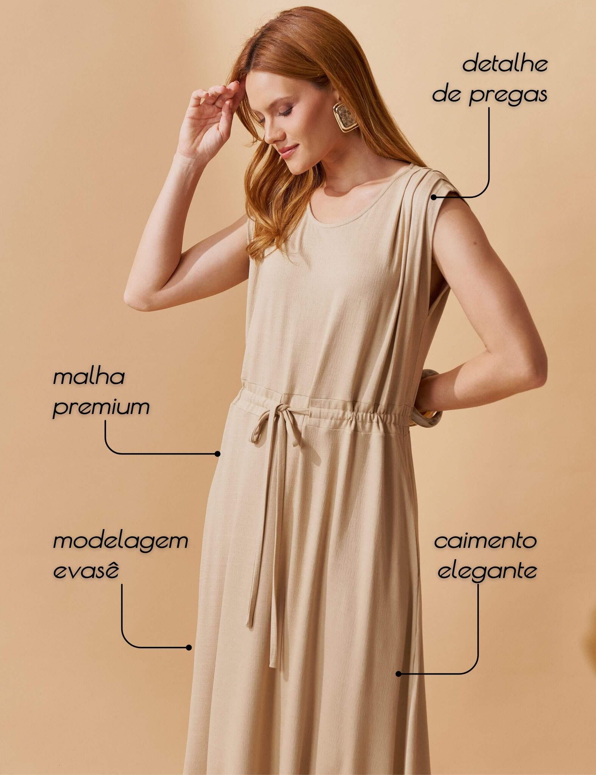 Vestido Vicenza Gione Bege MPB