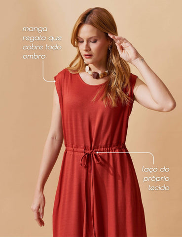 Vestido Vicenza Gione Marrom Galápagos