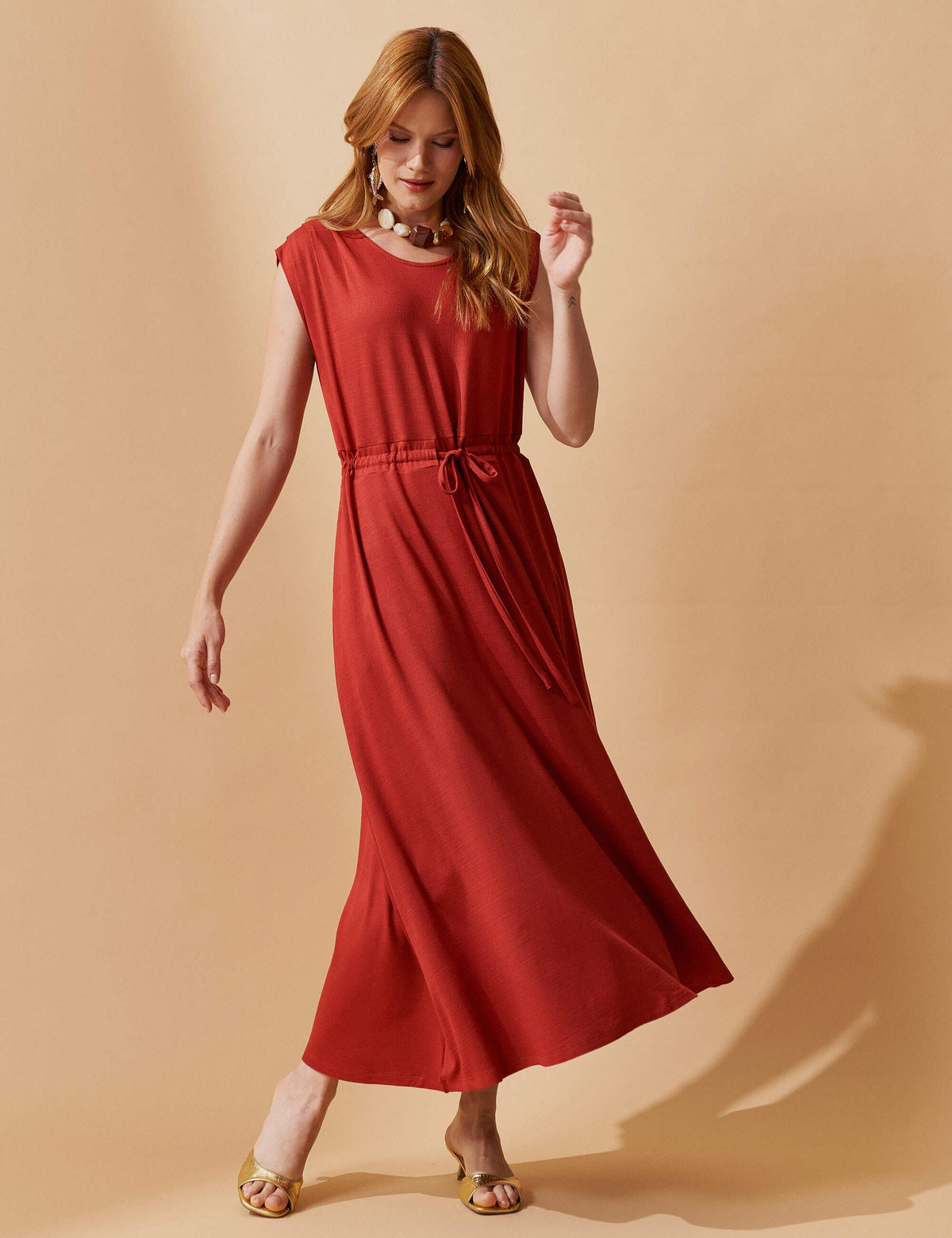 Vestido Vicenza Gione Marrom Galápagos