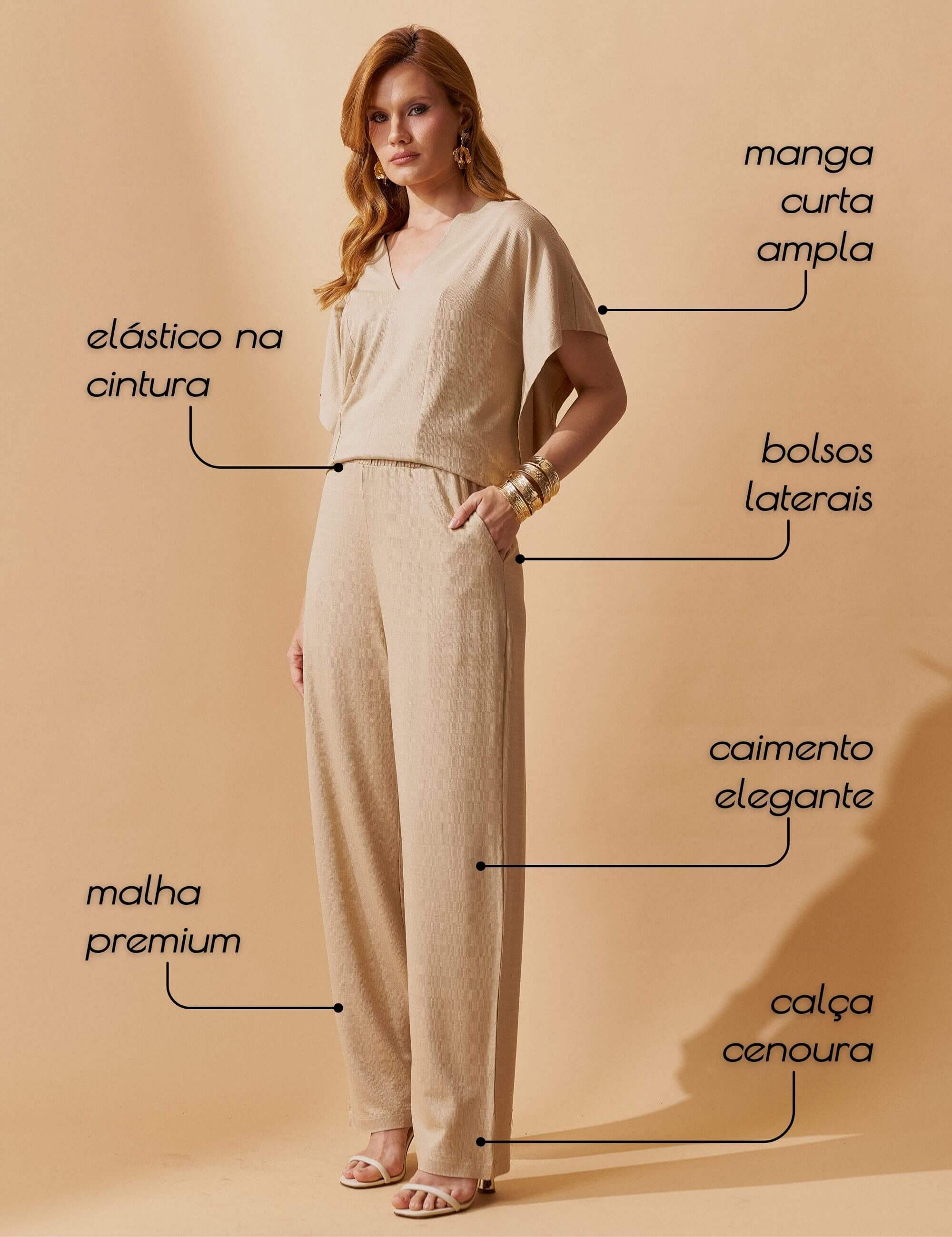 Conjunto Vicenza Glenda Bege MPB