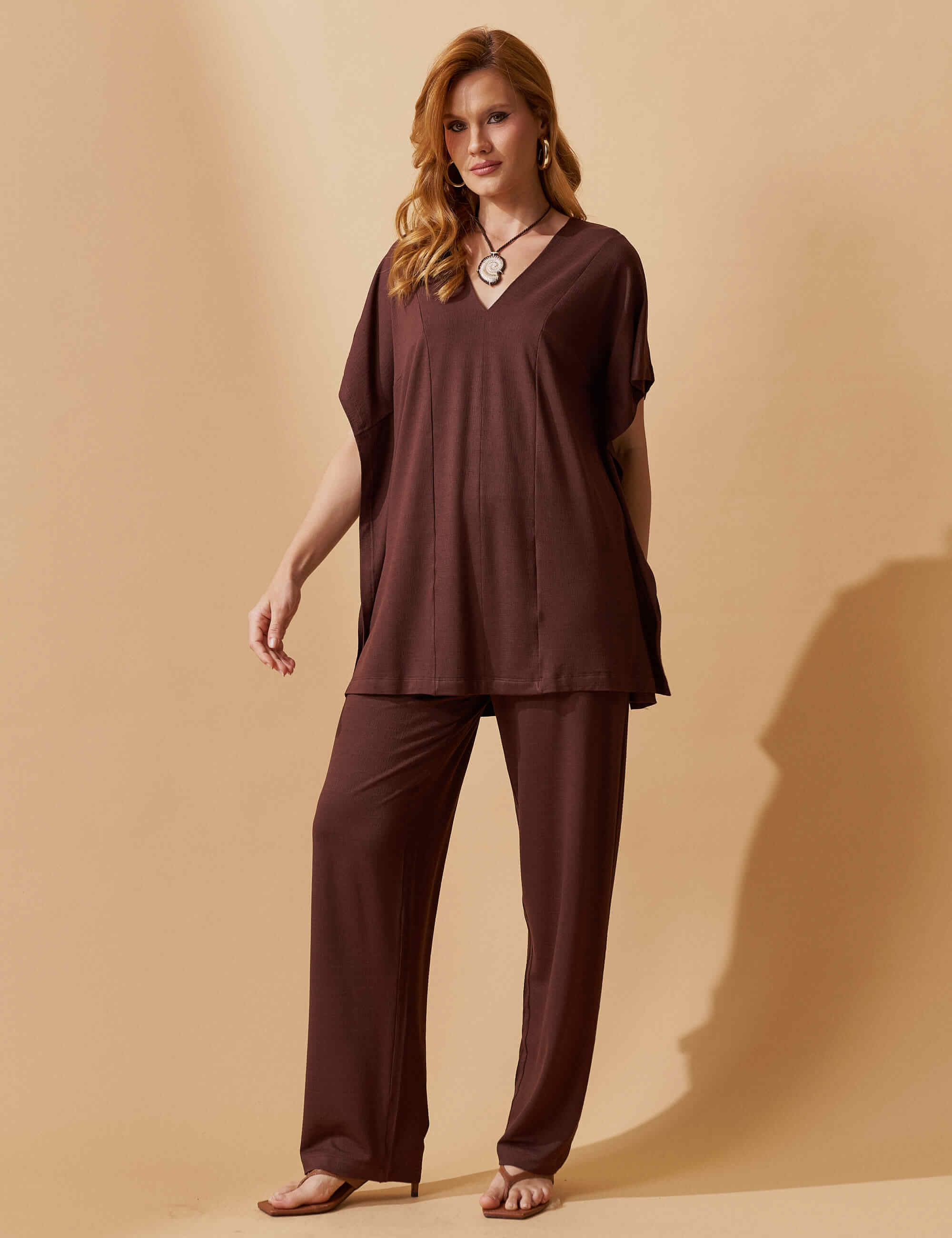 Conjunto Vicenza Glenda Marrom Natureza