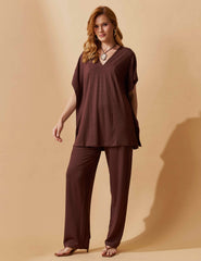 Conjunto Vicenza Glenda Marrom Natureza