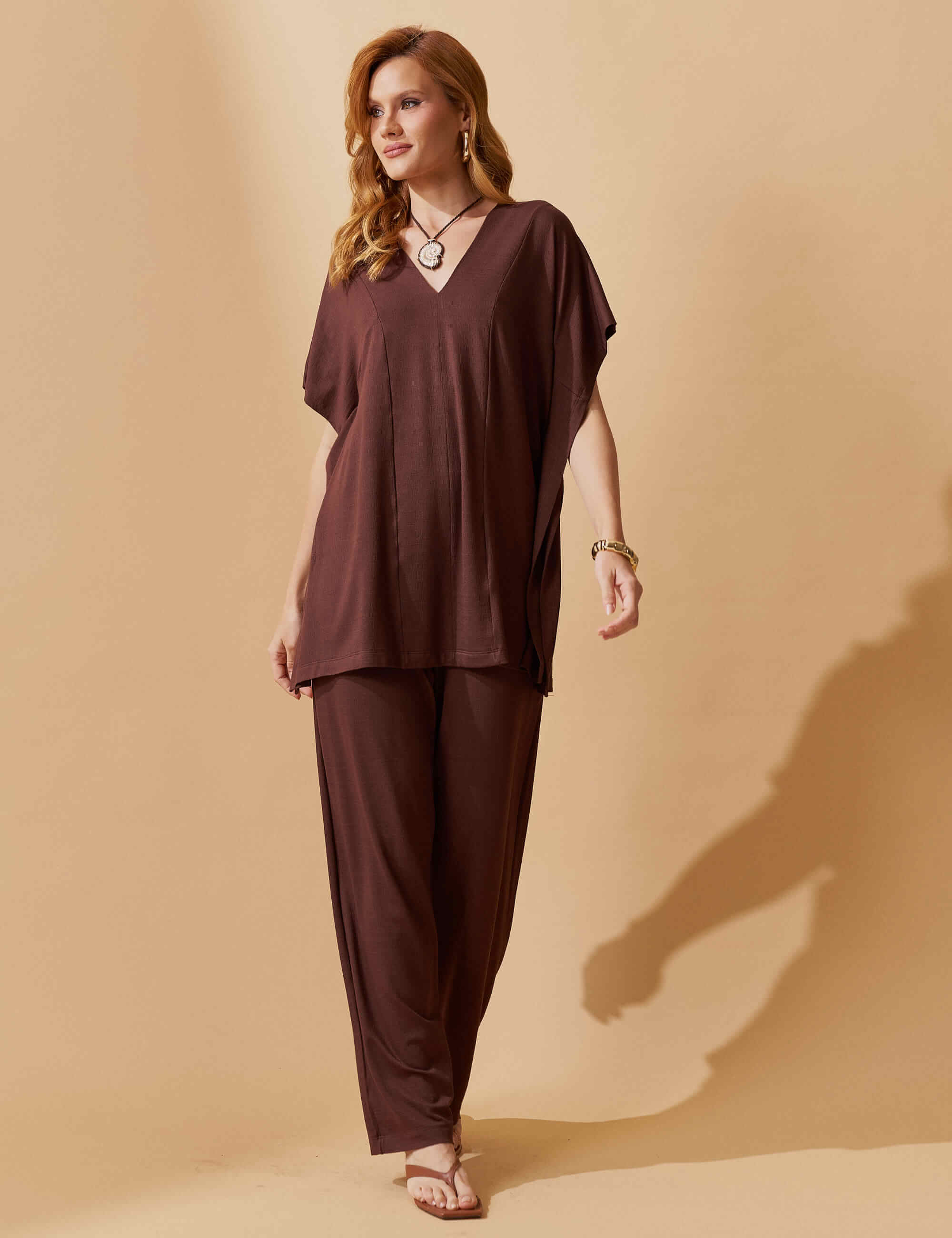 Conjunto Vicenza Glenda Marrom Natureza
