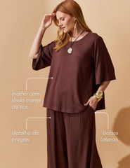 Conjunto Vicenza Gale Marrom Natureza