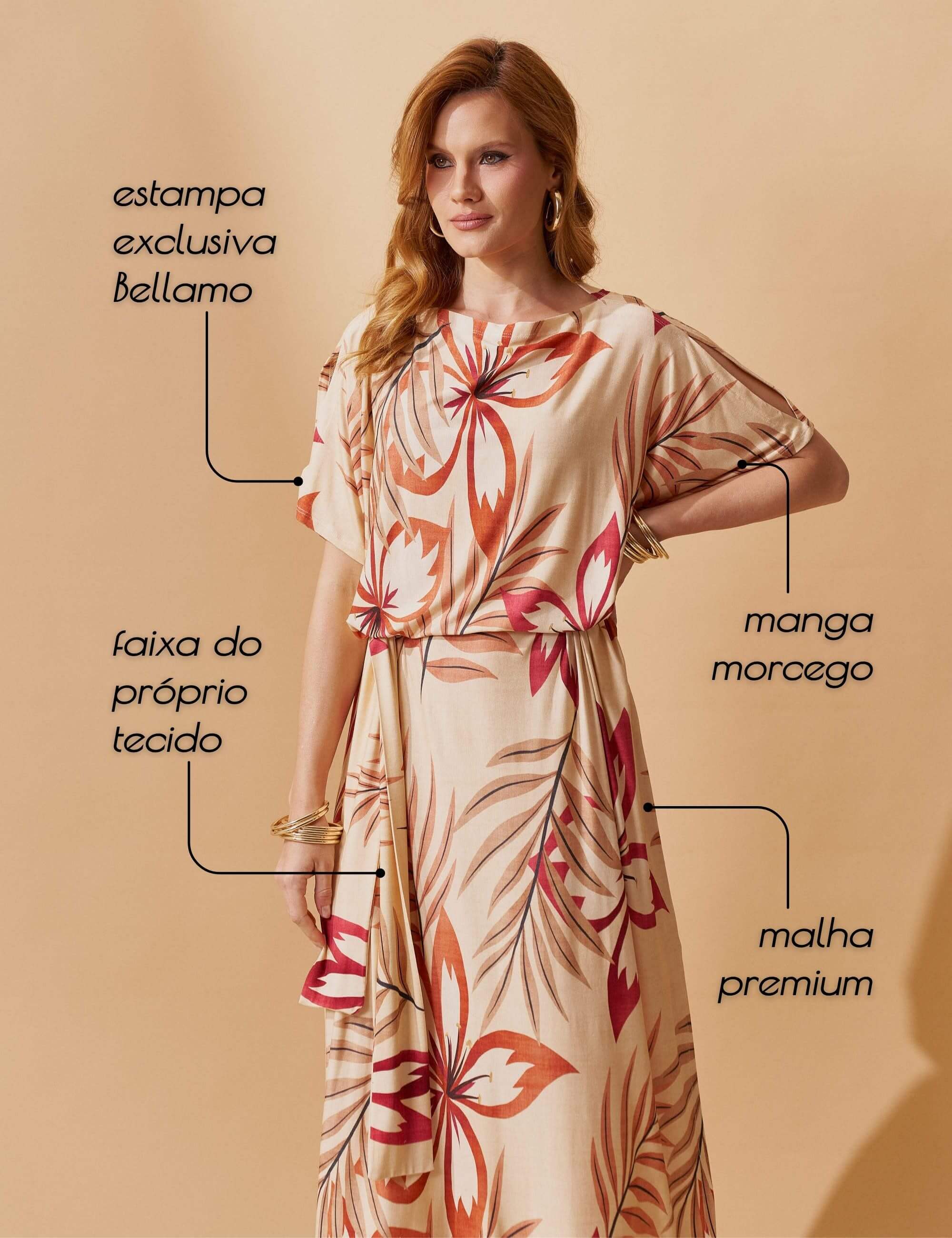 Vestido Estampado Griselda Creme