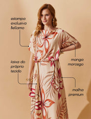 Vestido Estampado Griselda Creme