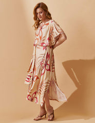 Vestido Estampado Griselda Creme