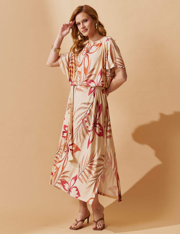 Vestido Estampado Griselda Creme