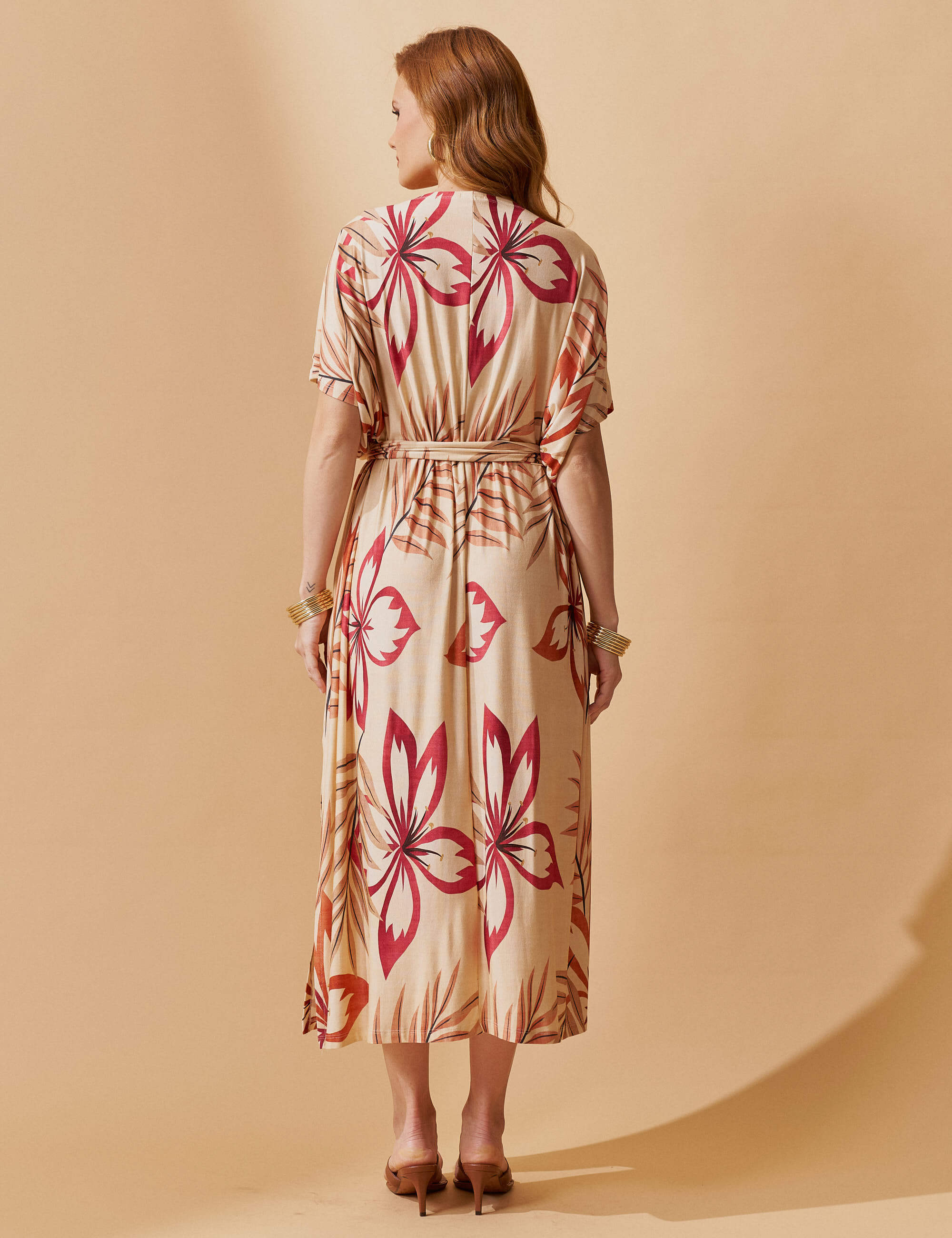 Vestido Estampado Griselda Creme