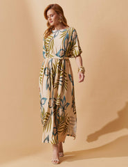 Vestido Estampado Griselda Off White