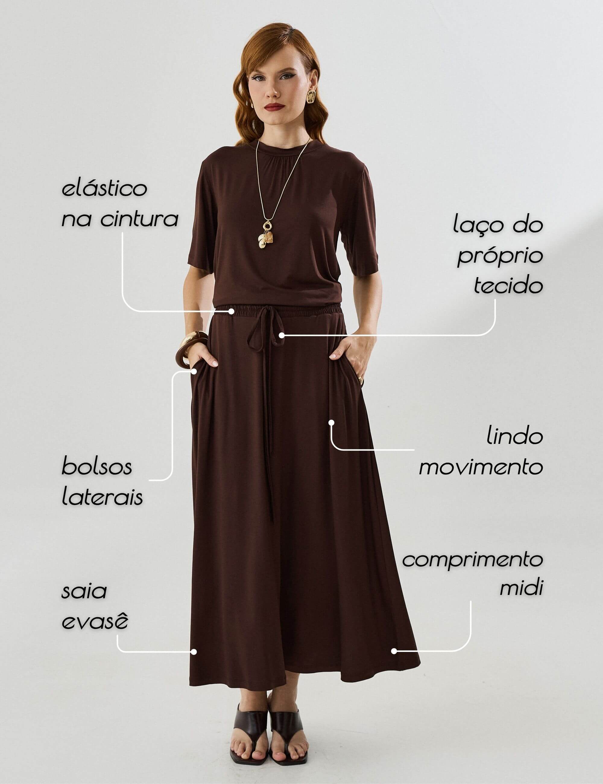 Saia Magna Marrom Natureza