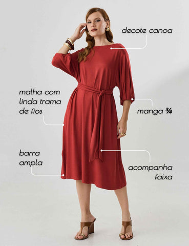 Vestido Vicenza Matilde Marrom Galápagos