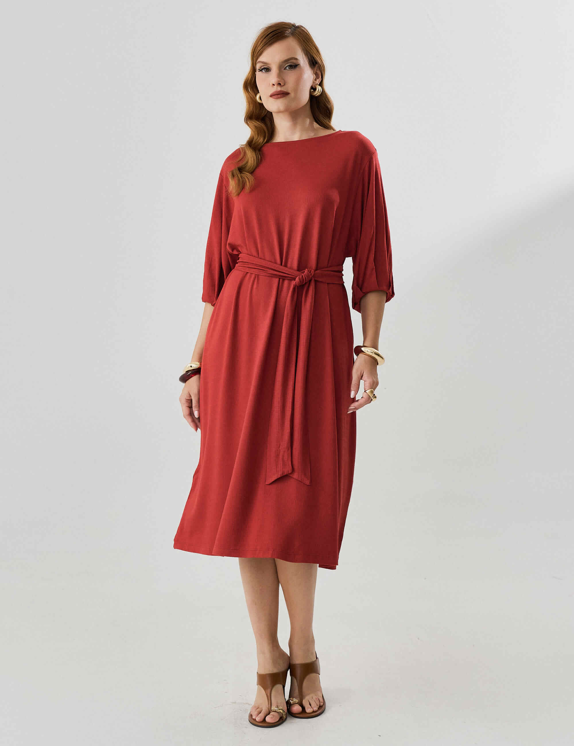 Vestido Vicenza Matilde Marrom Galápagos