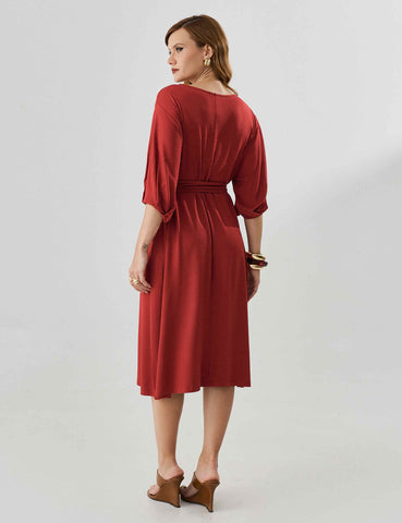 Vestido Vicenza Matilde Marrom Galápagos