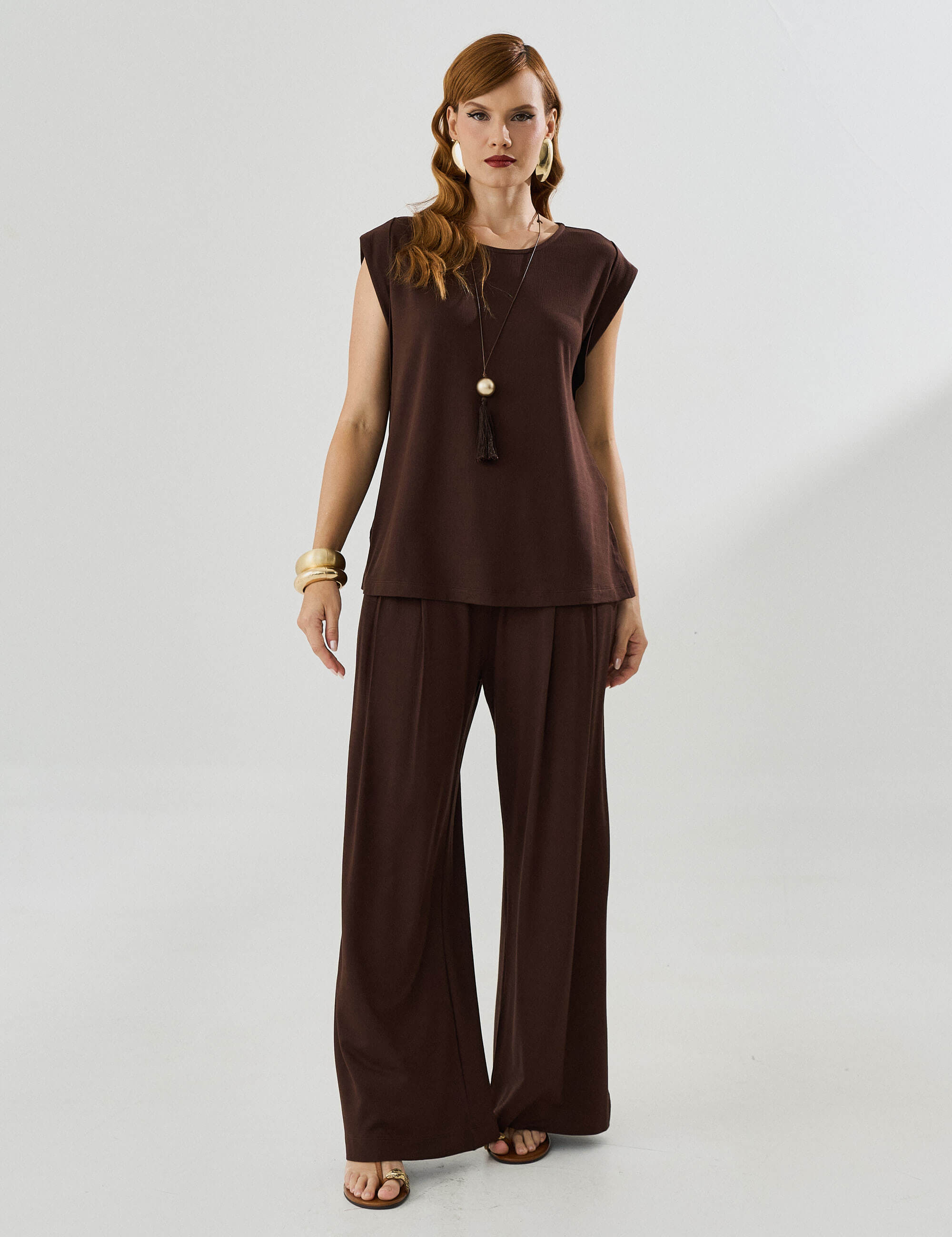 Blusa Vicenza Malu Marrom Natureza