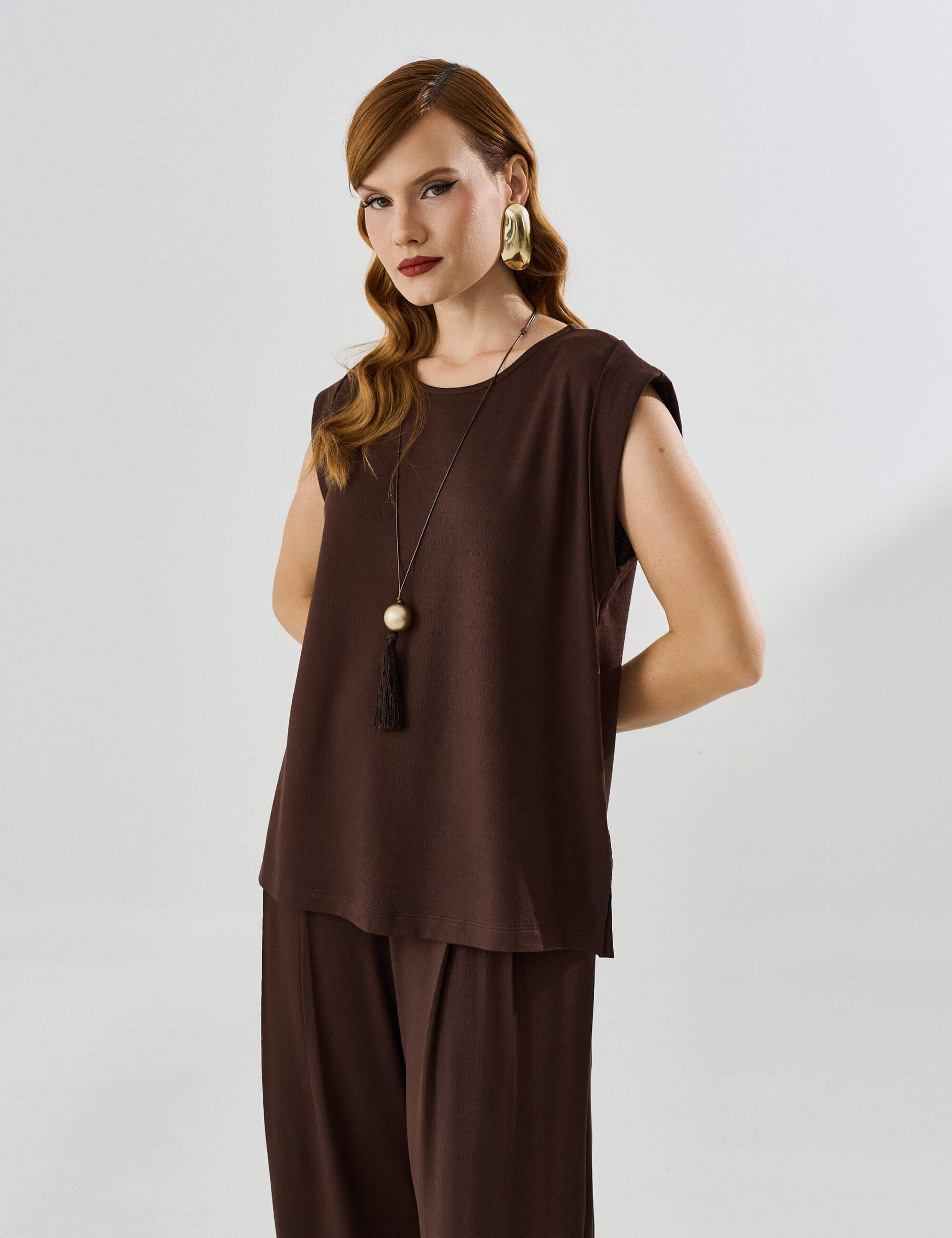 Blusa Vicenza Malu Marrom Natureza
