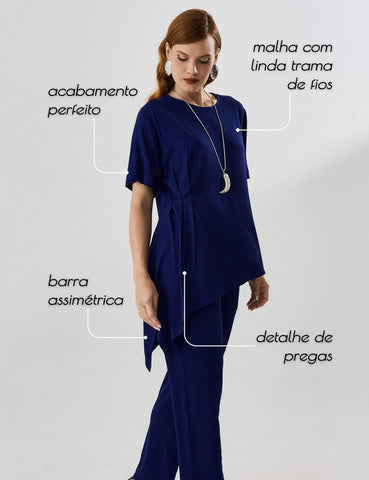 Blusa Vicenza Madalena Azul Profundo