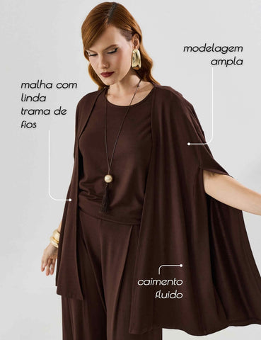 Cardigan Vicenza Mariah Marrom Natureza