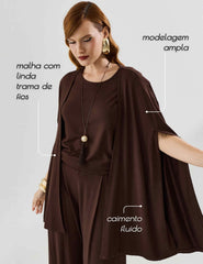 Cardigan Vicenza Mariah Marrom Natureza
