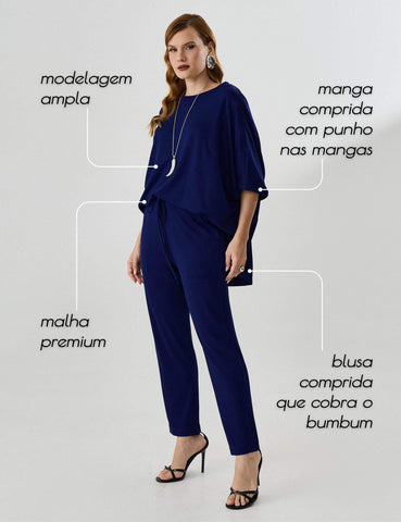 Blusa Vicenza Maia Azul Profundo