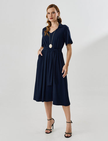 Vestido Marbella Marcela Azul Marinho