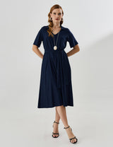 Vestido Marbella Marcela Azul Marinho