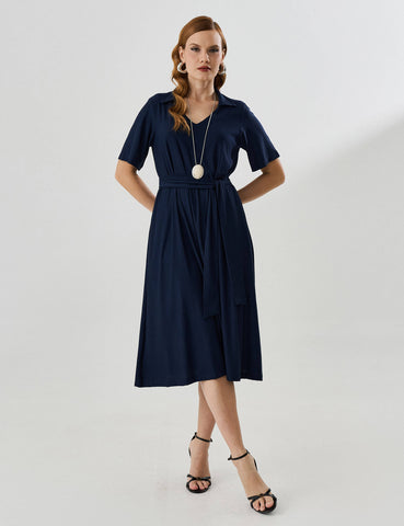 Vestido Marbella Marcela Azul Marinho