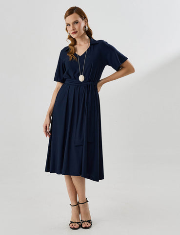 Vestido Marbella Marcela Azul Marinho