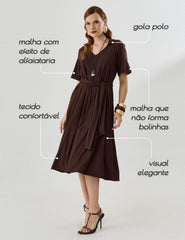 Vestido Marbella Marcela Marrom Natureza